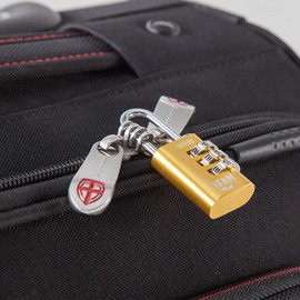 IFAM Col Combi Combination Padlock, 20 mm, Colour Red, Maximum Security, Smooth Wheels, With Key and More Than 1,000 Combinations