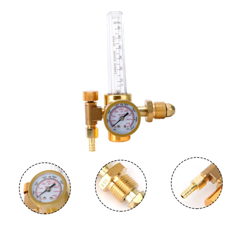 TEHAUX Argon Gas Measuring Tester Regulator for Tig Welding Lightweight