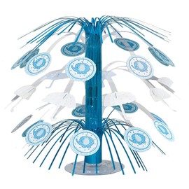 8.5" Blue Elephant Baby Shower Cascade Centerpiece Decoration