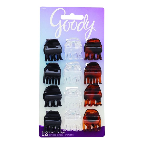Goody Classics - Clip de pelo de media garra pequeña, 12 unidades (paquete de 6)