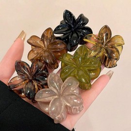 6 Pcs Small Flower Hair Claw Clips for Women, Cute Hair Claw Clips for Womens Hair Hawaiian Flower Non Slip Hair Barrettes Hair Accessories