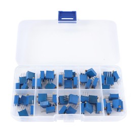 50Pcs 3296W Potentiometer Adjustable 500 1K 2K 5K 10K 20K 50K 100K 200K 1M Ohm Variable Resistor Potentiometer