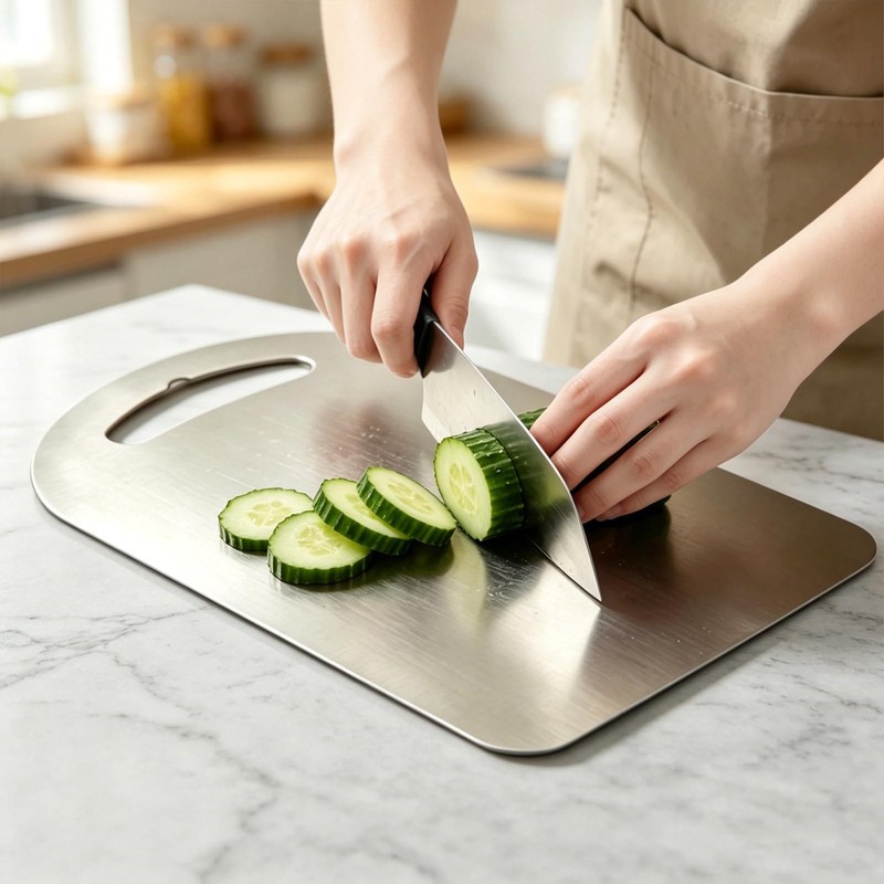 Stainless Steel Kitchen Prep Board Set, Arch-Shaped Metal Cutting Board