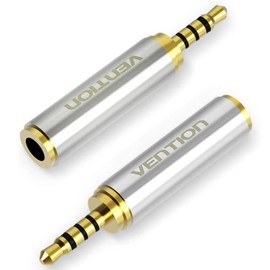 VENTION 2.5mm Male to 3.5mm Female Audio Adapter (2 Pack), 3.5mm Female to 2.5mm Male Gold Plated Audio Jack Connector Adapter Stereo/Mono Auxiliary Plug for Headphone Earphone Speaker