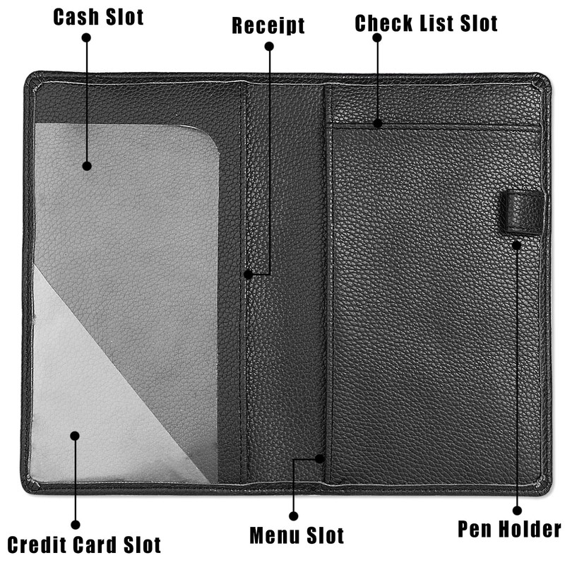 Sanlykate Server Book for Waitress & Waiter, RFID Blocking PU
