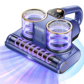 Mattress Vacuum Cleaner, 16kPa Bed Vacuum Cleaner with 253.7nm UV-C Light, Ultrasonic & 140℉ Heating, Dual Cup & Widen Suction Port Handheld Vacuums for Bed, Sofa, Couch, Crib (500W, Corded)