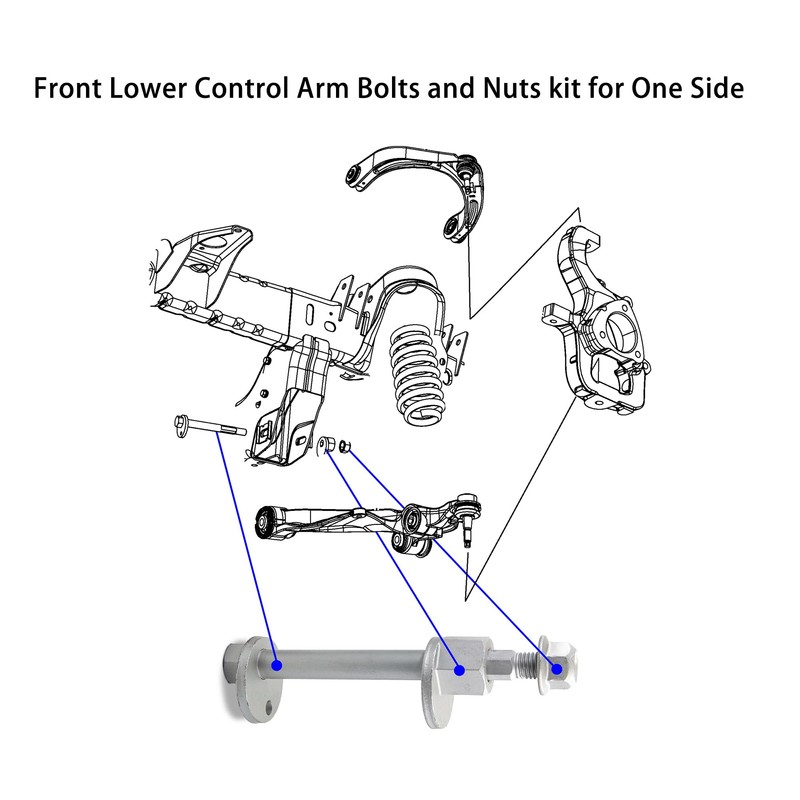 Suspenix Front Alignment Camber Caster Bolt Kits, Lower Control Arm