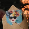 Artery8 Birthday Card Sunglasses Modern Fashion Portrait For Her Gran