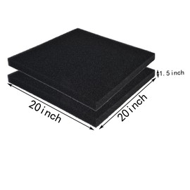 Hipanda 2 Pack Aquarium Bio Filter Sponge Pad 20"x20"x1.5",20PPI, Bio Filter Media Foam Pad Sponges, Cut-to-Size Open Cell Foam Sheet for Fish Tank