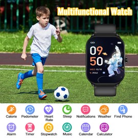 Tynggko Kids Smart Watch for Boys Girls, Fitness Tracker Watch with Pedometer, 65 Sport Modes, Heart Rate Sleep Monitor, Alarm Clock, Kids Gifts for Boys Girls Teens 10+ (Black)