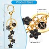 [PATIKIL] Initial Letter Flower Keychain Alphabet M Enamel Charm Flower