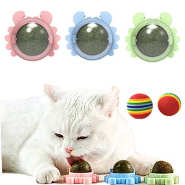 Cat Toy, Cat Nip Ball, Set of 3, For Cats, Light Weight Balls, Mint Balls, Rotation, Again Toy, Licking Candy, Cat Chewing Toy, Peppering Ball, Cleaning Teeth, Helps Digestion, Stress Relief, Cat