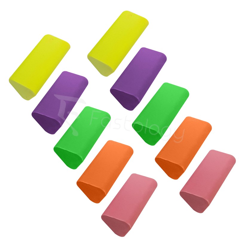 VAIDEX TriPOND Novelty Pencil Colour Mini Erasers, Assorted, Pack of