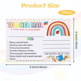 100pcs Teacher Mails, Teacher Supplies Classroom Essentials Elementary Incentives for Students Feedback Cards, Teachers Wish Lists for Classroom Mail Postcards, Kindergarten School Supplies for Home