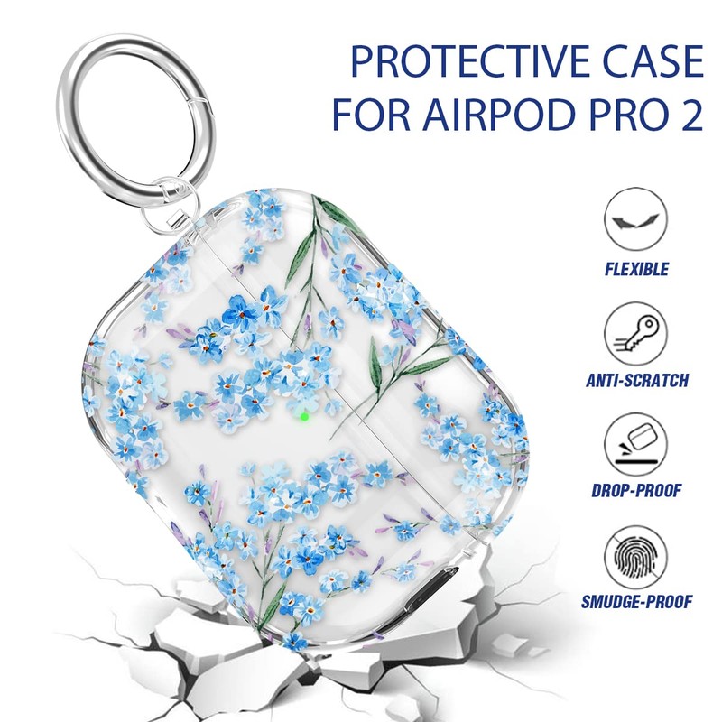 Maxjoy Maxjoy for AirPods Pro 2nd Generation Case, Clear Flower