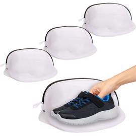 AUTODECO 4Pcs Honeycomb Mesh Laundry Bags for Delicates (4 Shoe Wash Bag 23"x30")