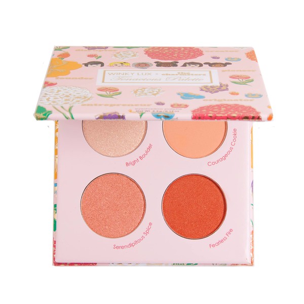 Winky Lux Charmsters Tenacious Palette, Eyeshadow Palette with Pink, Peach and Red Eyeshadows, Makeup Palette