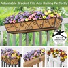 Y&M 30x7 Inch Black Outdoor Rectangular Window Box Planter -