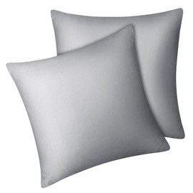 Fittia Lyocell Bamboo Cushion Cover Bamboo Fibre Pillowcase Silky Soft Cooling Breathable with Concealed Zip Silver Grey 40 x 40 cm Set of 2