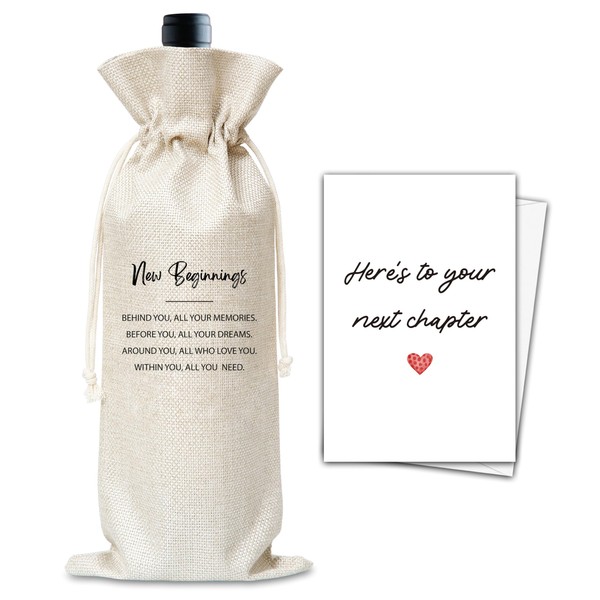 New Beginnings Wine Gifts Bag, Going Away Gifts For Women