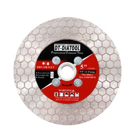 DT-DIATOOL Diamond Saw Blade 5 Inch with 5/8"-11 Flange for Cutting Porcelain Tile Ceramic Marble Artificial Stoneware Edge Grinding