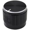 6mm Splined Hole Black Aluminium Amplifier/HiFi Control Knob Pack of