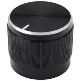 6mm Splined Hole Black Aluminium Amplifier/HiFi Control Knob Pack of 5 (21mm)