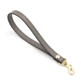 SHTGOI PU Leather Wrist Strap Key Ring Replacement Short Bracelet Bag Handles Leather Strap with Carabiner Hook Bag Strap for Handbags Purse Clutch Wristlet Purse Keychain Pouch Light Grey
