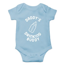 Crazy Bros Tee's Daddy's Beinking Buddy - Body divertido para bebé, perfecto para recién nacido, bonito atuendo, Azul/claro, 6 meses