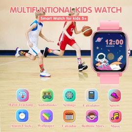 kaacly Kids Smart Watch for Girls Boys Gift,Smart Watch Kids with 1.57 Inch DIY Face Learning Cards Music Bedtime Stories Calories Counter Birthday Gifts Toys for Children 5 6 7 8+