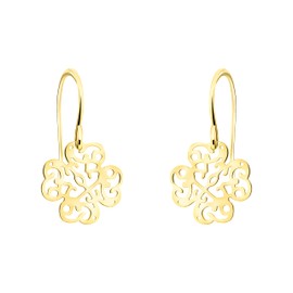 SOFIA MILANI - Women's Earrings 925 Silver - Clover Leaf Ornaments Earrings, Yellow Gold, No Gemstone