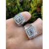 Harlembling Big 2.6ct Emerald Cut MOISSANITE Solitaire Mens Real Solid