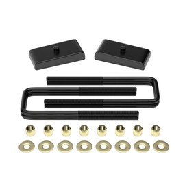 PROEZE 1" Leveling Lift Block Kit for 1999-2023 Silverado Sierra 1500 2WD 4WD, 1 inch Rear Black Leveling Lift Block Kit Extended Square U-Bolts