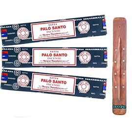 Satya Nag Champa Incense Sticks | x3 pack | with Booghe incense sticks holder (Palo Santo)