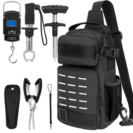 THKFISH 7 Pcs Fishing Tool Kit, Fishing Backpack with Fishing Pliers Tackle Kits, Fish Hook Remover Tools, Fish Plier with Sheath and Tool Lanyards, Digital Fishing Weight Scale