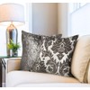 Damask - Luxury Chenille Jacquard Cushion Cover in Charcoal -