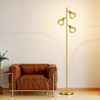 QiMH Tree Floor Lamp with 3 Globe Dimmable, Industrial Standing