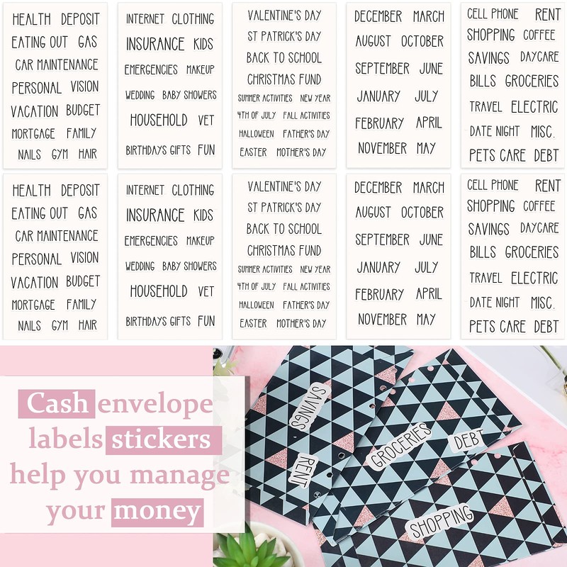 128 Pieces Budget Planner Stickers Cash Envelope Label Stickers for