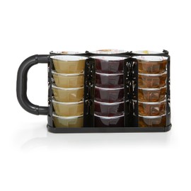 Bartesian Fridge Cocktail Capsule Carrier - Portable Storage Organizer for 30 Mixology Capsules - Stainless Steel Refrigerator Rack Dispenser for Cocktail Maker Machine - 10.5" x 5" x 5"