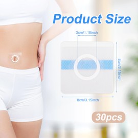 30pcs Castor Oil Belly Button Pack Wrap Accessories, 3.15x3.15 Inch Highly Absorbent Castor Oil Patches Self-Adhesive PU Film Anti-Seepage Compress Cover Pad No Wash