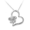 Anderson and Webb Sterling Silver Heart and Butterfly Necklace for