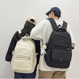 Phaoullzon Teen Girls School Backpack for College, Aesthetic Bookbag for Women,Beige