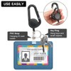 Pack of 2 Extendable ID Card Holders, Key Reel, Retractable