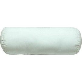 White Jackson Roll Pillow, 17" x 7", White