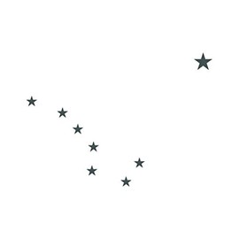 Big Dipper Alaska Sticker - Decal - Die Cut - Constellation - Gray 16.02" x 12.00"