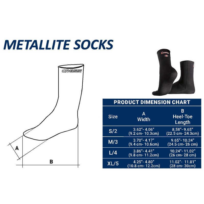 Cressi Metallite Boots 3mm - Unisex Adult Double-lined Neoprene 3mm