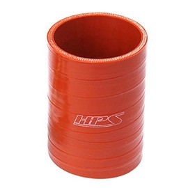 HPS SC-300-L4-HOT Ultra High Temperature 4-Ply Aramid Reinforced Straight Coupler Hose, 4" Length, 3" ID, 3.39" OD, 70 psi, Silicone, Orange