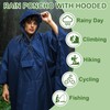 Rian c0de731 Hooded Rain Poncho for Adults - Waterproof Rain