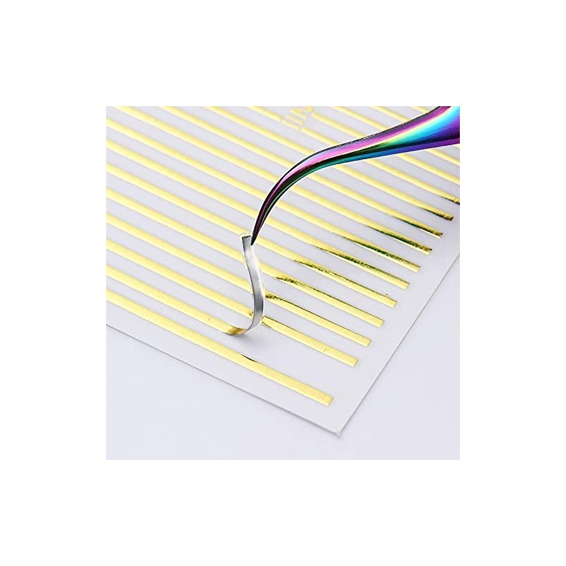5 Flexible Stripes Sticker - Selbstklebende elastische Streifen in Gold,