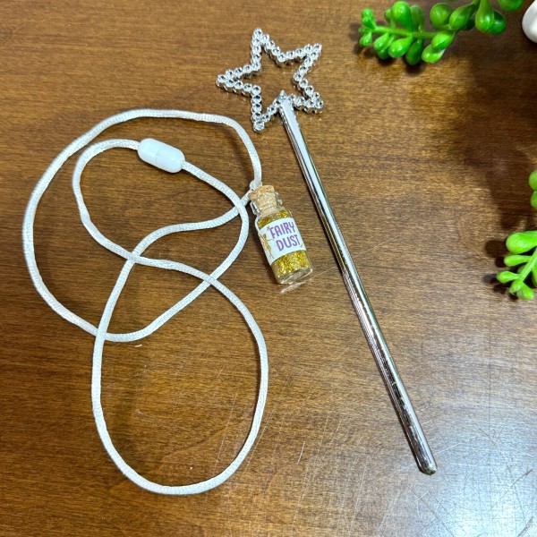 Fairy Dust Glitter Bottle Fantasy Necklace and Sparkle Wand